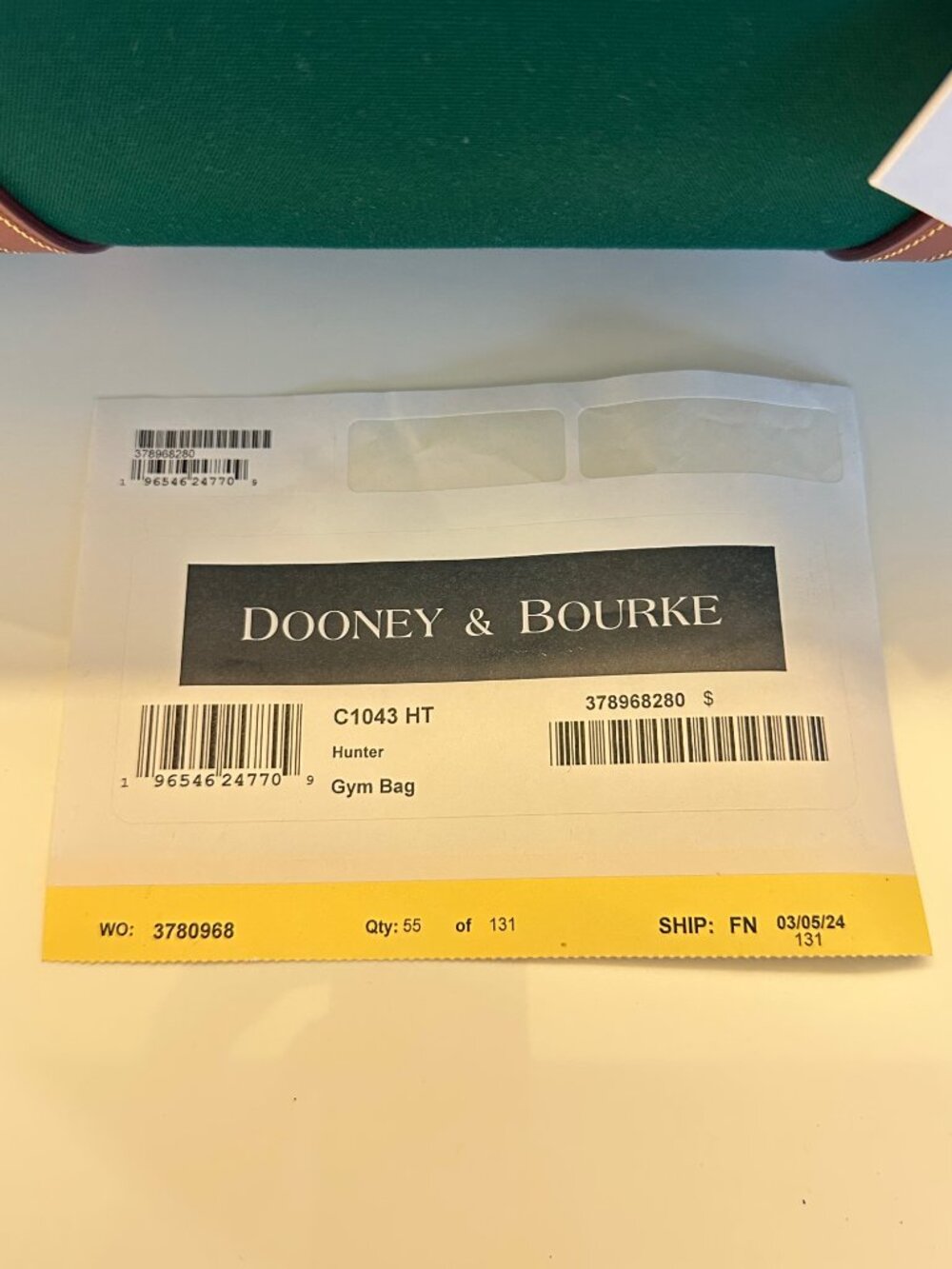 Dooney & Bourke Gym Travel Duffel Bag in Hunter Green, NEW WITH TAGS - Picture 10 of 10